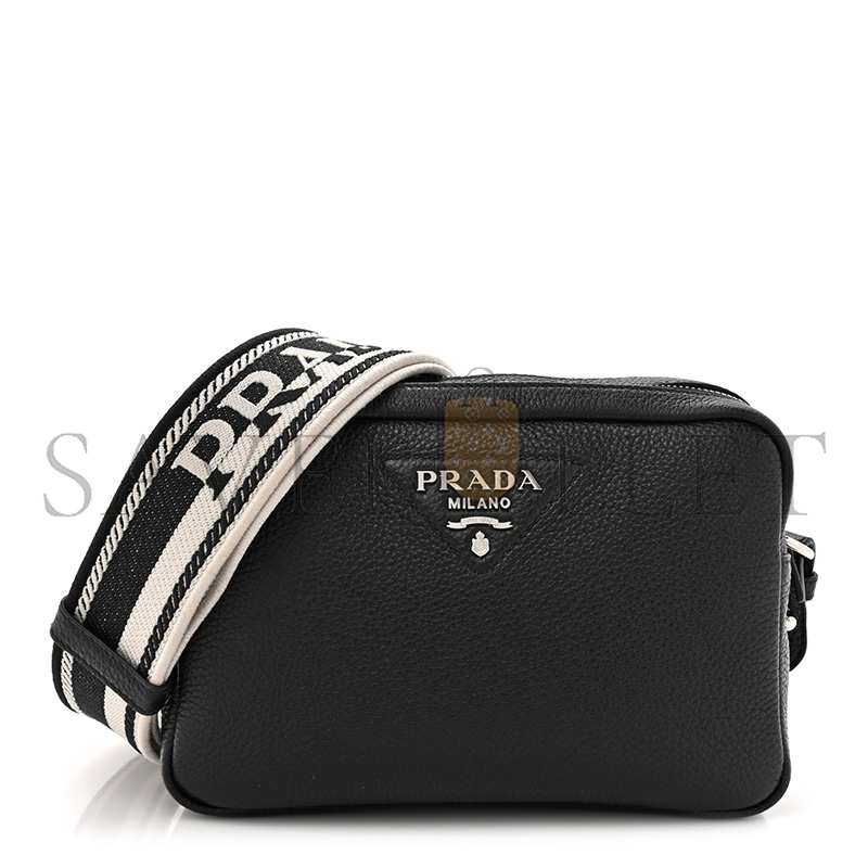 PRADA FLOU LEATHER SHOULDER BAG 1BH082 (22*14*8cm)